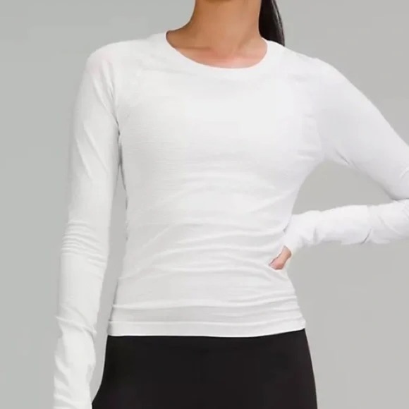 Lululemon Swiftly Tech Long Sleeve Shirt 2.0 Race Length - Size 10 - White - Picture 2 of 10